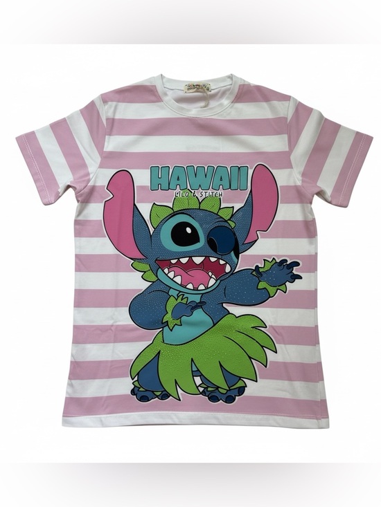 Disney Other - Disney Stitch Glitter Shirt ✨ Girls Size 12 Pink Graphic Tee